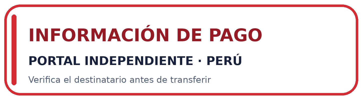 Información de pago de portal independiente